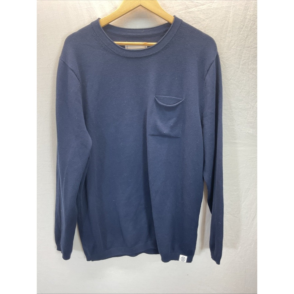Long‎ Wharf Sweater Mensa Xl Newport Seawell Pocket Crew Navy Blue Rolled Knit